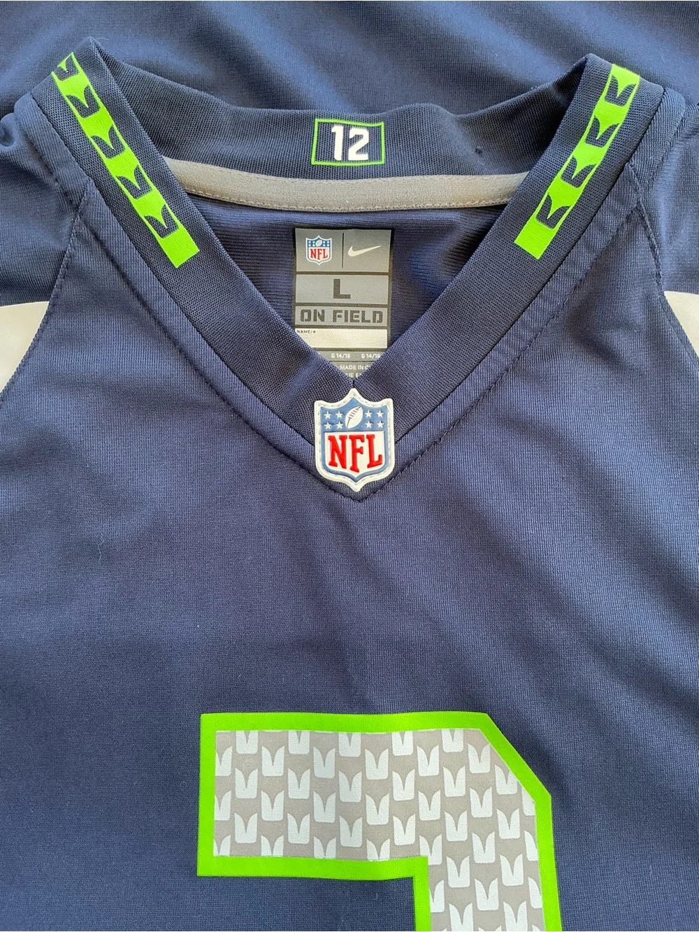 NFL Navy and Neon Green Men's Football Jersey #3